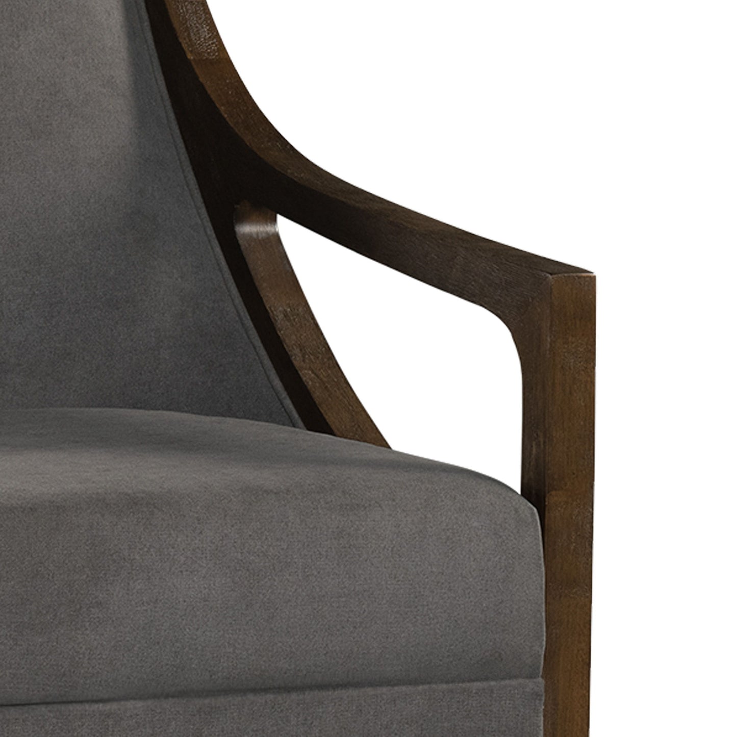 Hopkins - Chair With Brown Arm - Columbia Charcoal