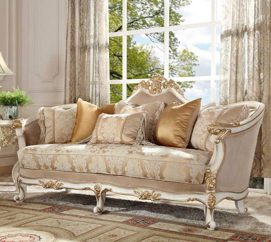 HD-2669 - Sofa - Ivory With Gold Highlight