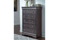 Pompei - 5 Piece Queen Bedroom Set With LED - Metallic Gray