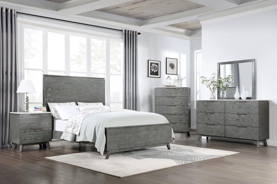 Nathan - 6-Drawer Dresser With Mirror - Gray