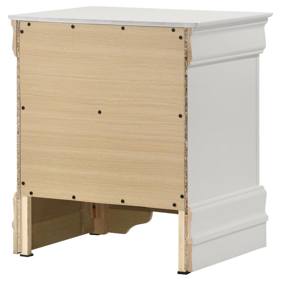 Louis Philippe - 2-Drawer Nightstand Bedside Table - White