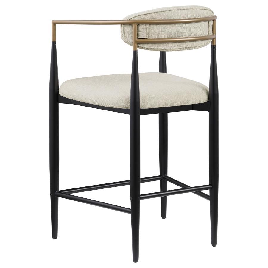 Tina - Metal Counter Height Bar Stool With Upholstered Back And Seat (Set of 2)