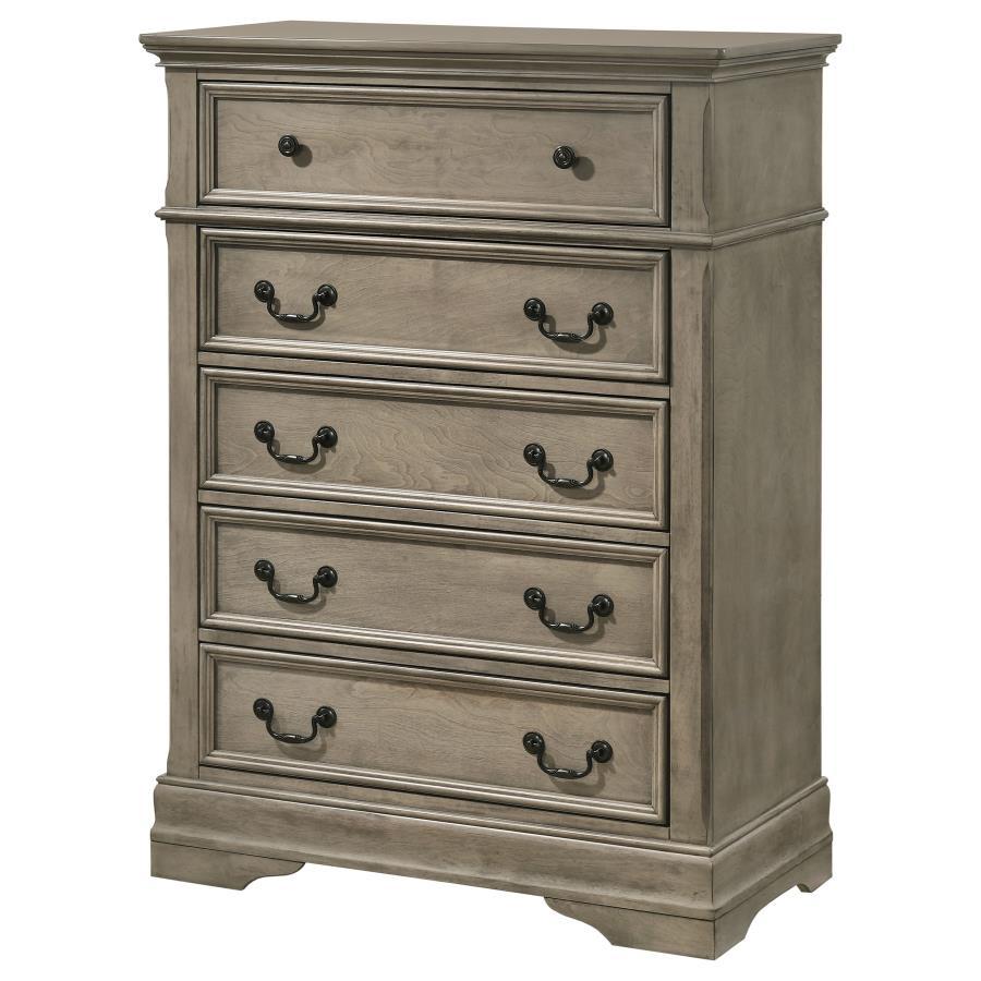 Manchester - 5-Drawer Bedroom Chest - Wheat Brown