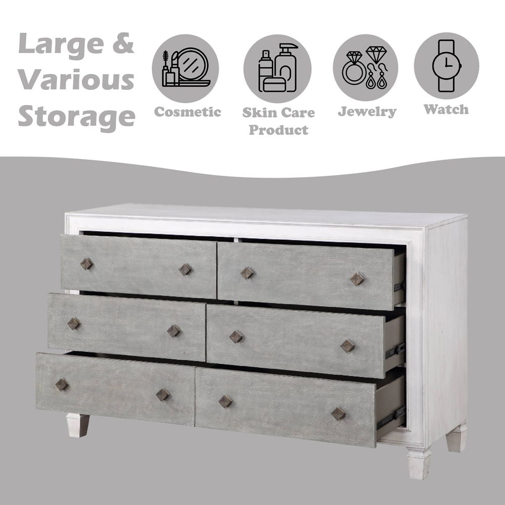 Katia - Dresser - Rustic Gray & White Finish