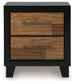 Kraeburn - Brown / Black - Two Drawer Night Stand