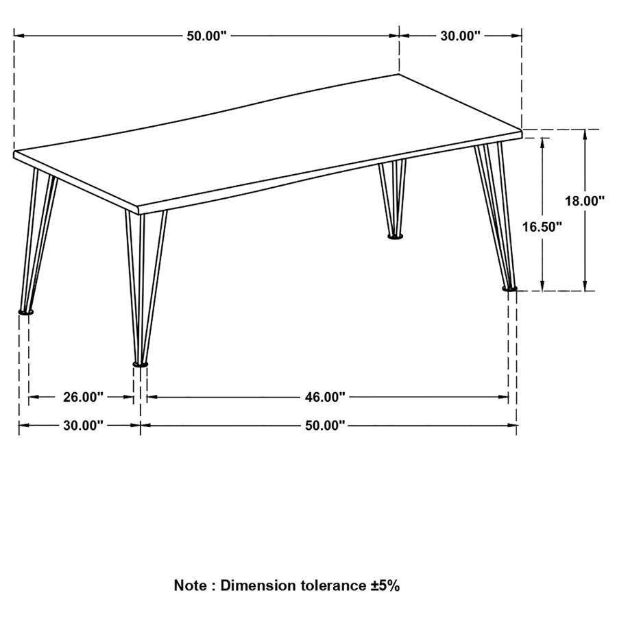 Zander - Coffee Table With Hairpin Leg - Natural And Matte Black