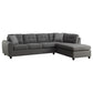 Stonenesse - Upholstered Tufted Sectional With Storage Ottoman - Gray