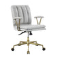 Damir - Office Chair - Vintage White Top Grain Leather & Chrome