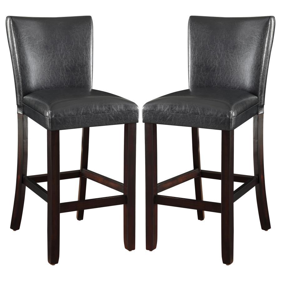 Alberton - Leatherette Upholstered Bar Chair (Set of 2) - Black