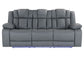 U7068 - 10 Power Reclining Sofa / Power Console Reclining Loveseat / Power Recliner With LED - Gray