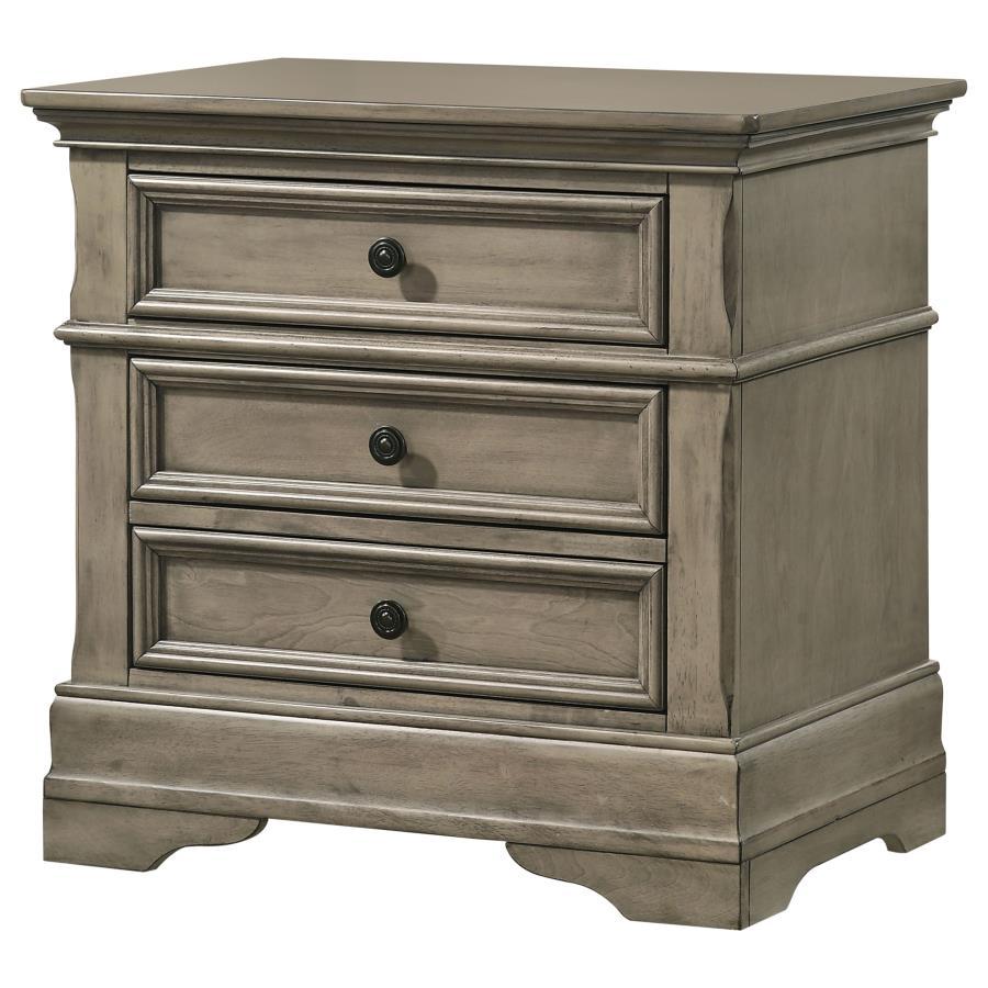 Manchester - 3-Drawer Nightstand - Wheat Brown