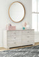 Paxberry - Whitewash - Six Drawer Dresser - Vinyl-Wrapped