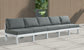 Nizuc - Outdoor Patio Modular Sofa 5 Seats - Grey - Metal - Modern & Contemporary