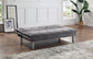 Cilliers - Futon - Gray Velvet & Chrome Finish