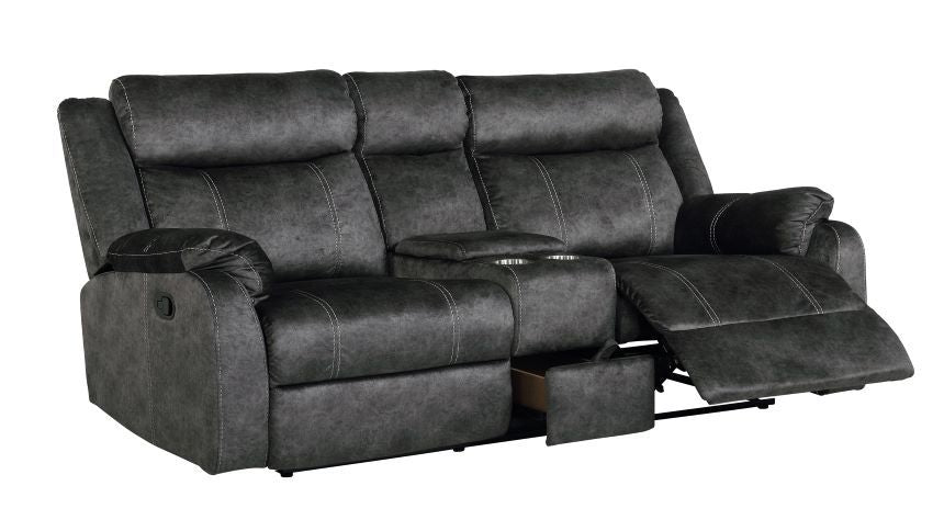 U7303 - Console Power Recliner Loveseat - Domino Granite