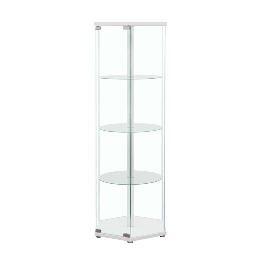 Zahavah - 4-Shelf Hexagonal Clear Glass Curio Cabinet