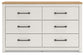 Linnocreek - White / Warm Brown - Six Drawer Dresser