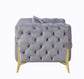 Jelanea - Sofa - Gray Velvet & Gold Finish