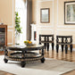 HD-1208 - 3 Piece Coffee Table Set - Black Enamel With Gold Highlights