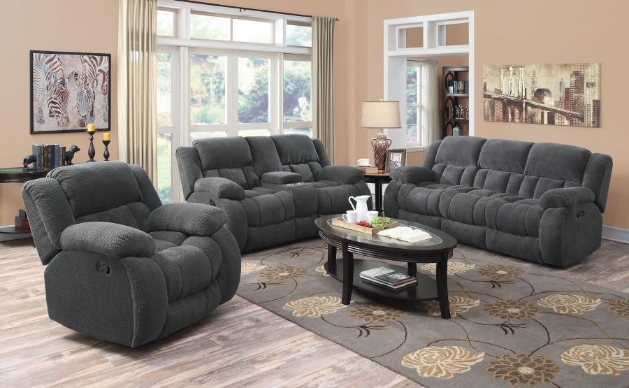 Weissman - Upholstered Padded Arm Reclining Loveseat - Gray