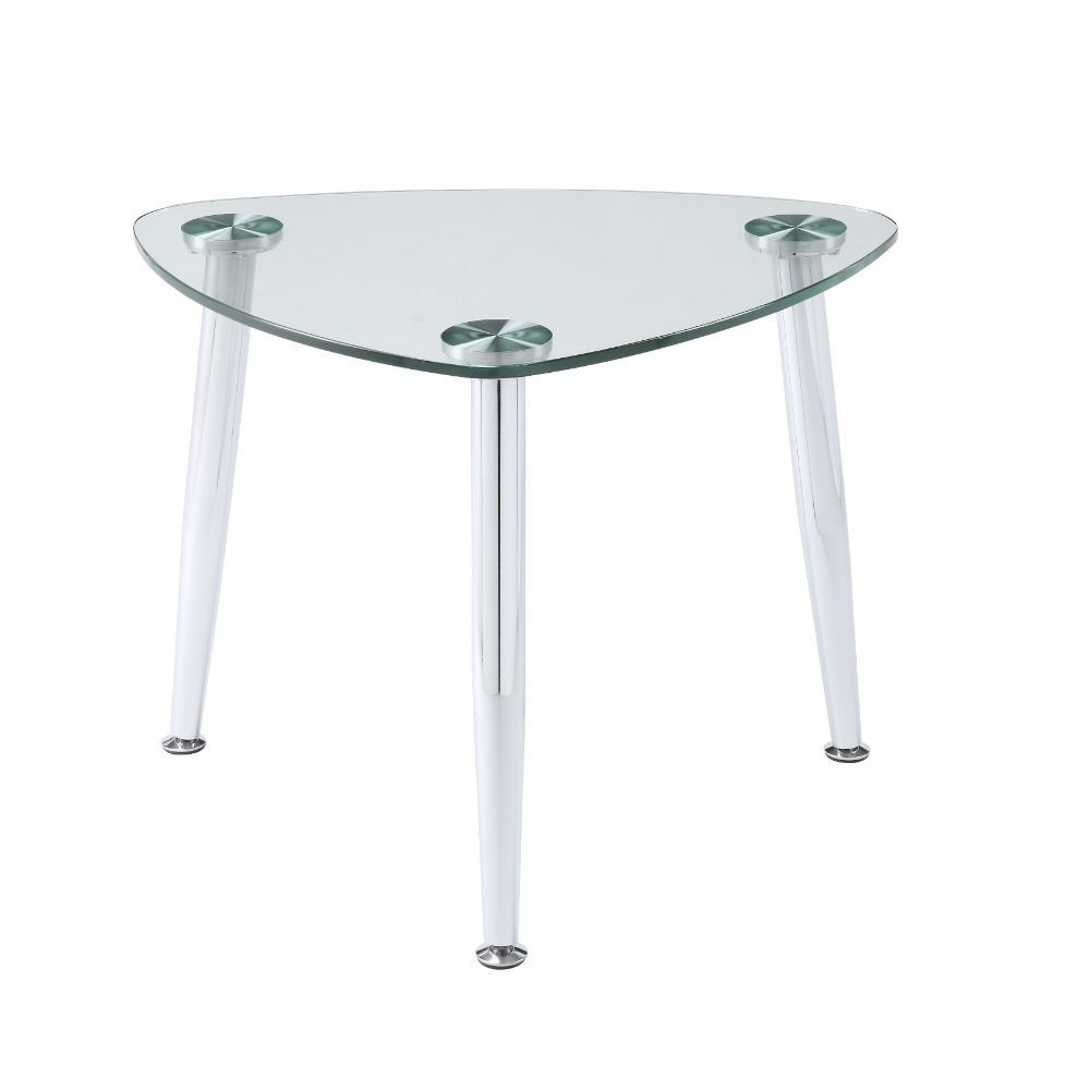 Phlox - End Table - Chrome & Clear Glass