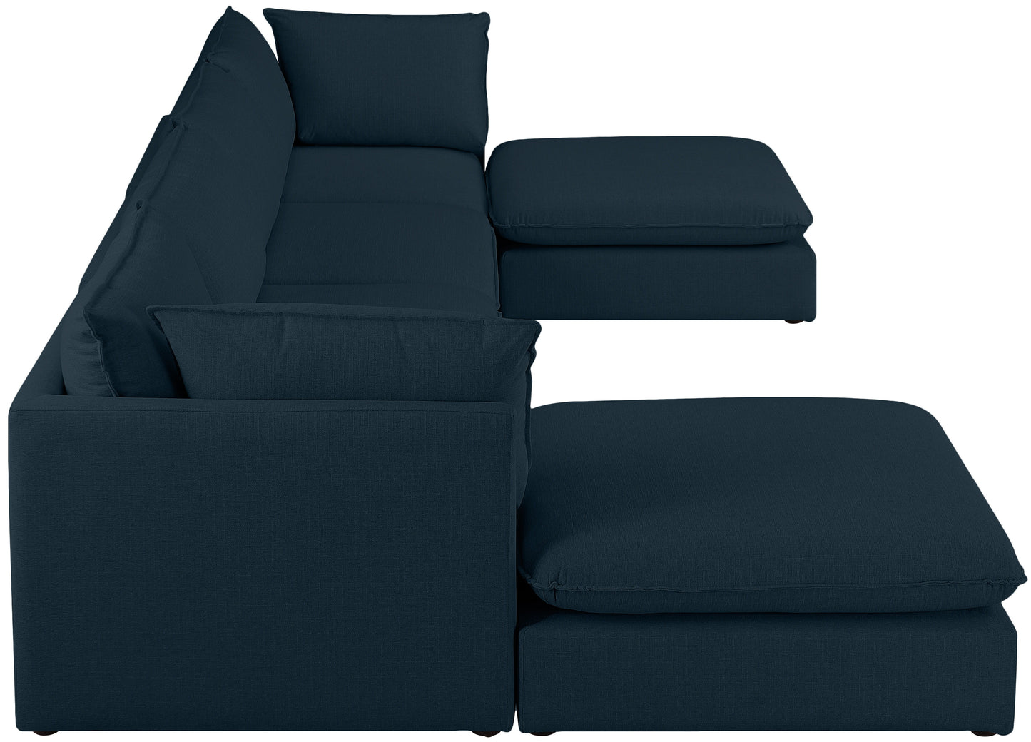 Mackenzie - Modular Sectional 6 Piece - Navy - Fabric - Modern & Contemporary