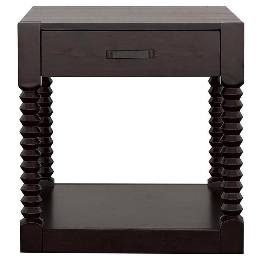 Meredith - 1-Drawer End Table - Coffee Bean