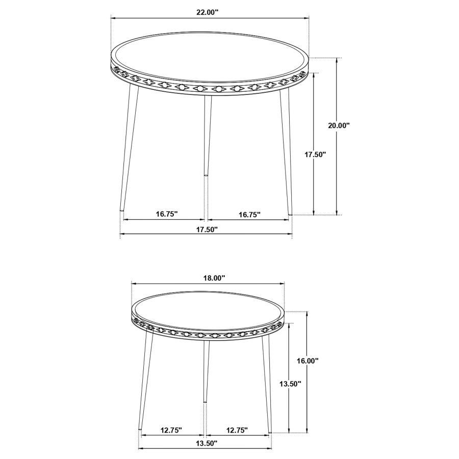 Ollie - 2 Piece Round Nesting Table - Natural And Black