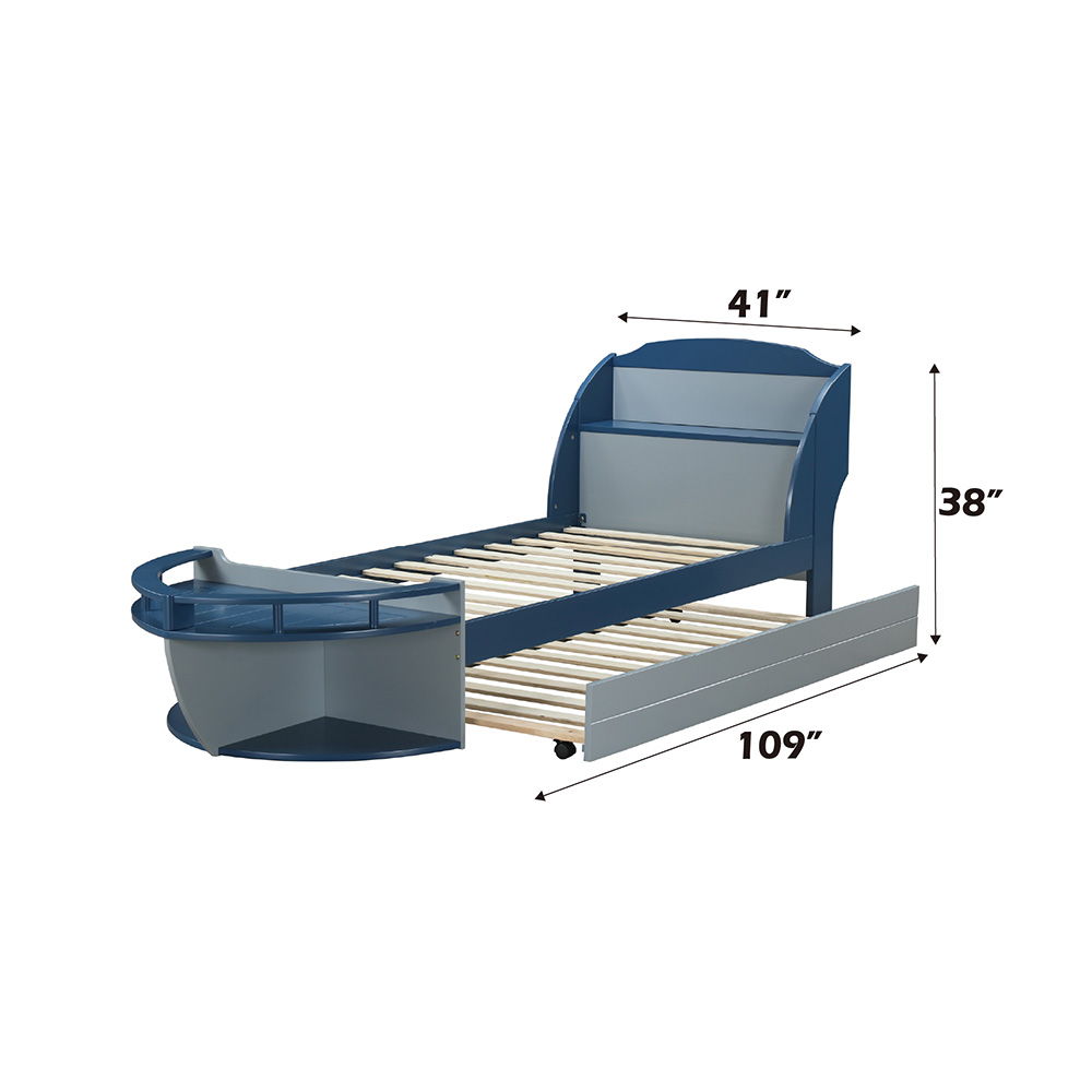 Neptune II - Twin Bed - Gray & Navy