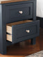 Landocken - Brown / Blue - Two Drawer Night Stand