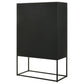 Jenna - 2 Door Mango Wood Mandala Pattern Accent Cabinet Black - Matte Black