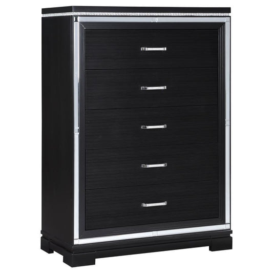 Cappola - 5-Drawer Bedroom Chest - Black