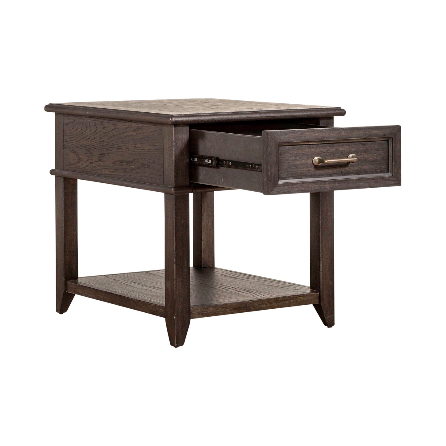 Mill Creek - Drawer End Table - Dark Brown