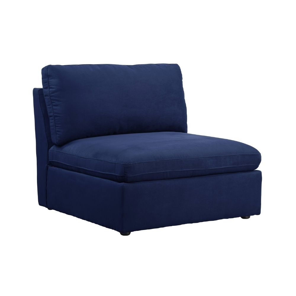 Crosby - Armless Chair - Blue Fabric