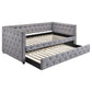 Mockern - Upholstered Twin Daybed With Trundle - Gray