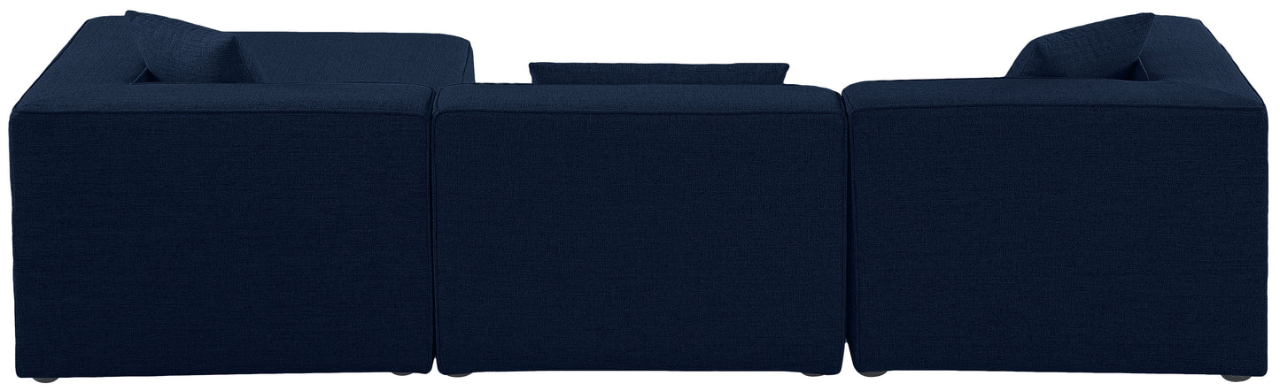 Cube - Modular Sectional 4 Piece - Navy - Fabric