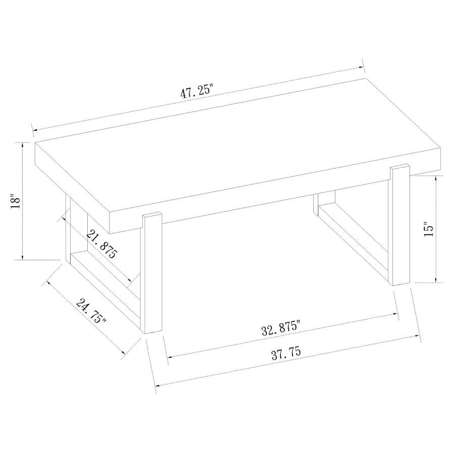 Pala - Rectangular Coffee Table - White High Gloss And Natural