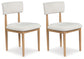 Sawdyn - White / Light Brown - 5 Pc. - Round Dining Room Table, 4 Side Chairs