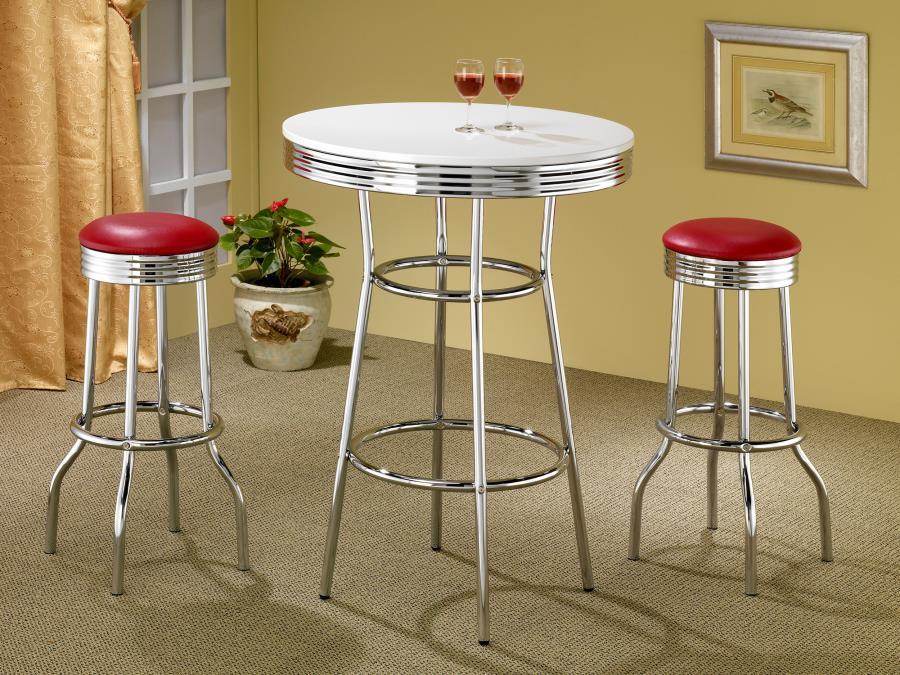 Retro - Upholstered Metal Swivel Bar Stool (Set of 2)