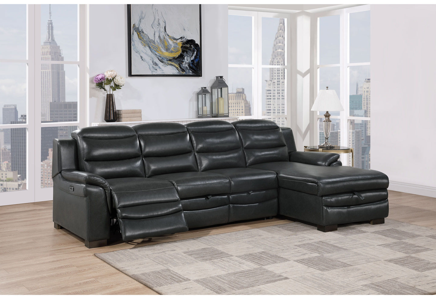 U8518 - Sofa Bed With USB - Blanche Charcoal