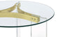 Janessa - Round Glass Top End Table With Acrylic Legs - Clear And Matte Brass