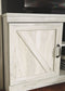 Bellaby - Whitewash - Entertainment Center - TV Stand With Faux Firebrick Fireplace Insert