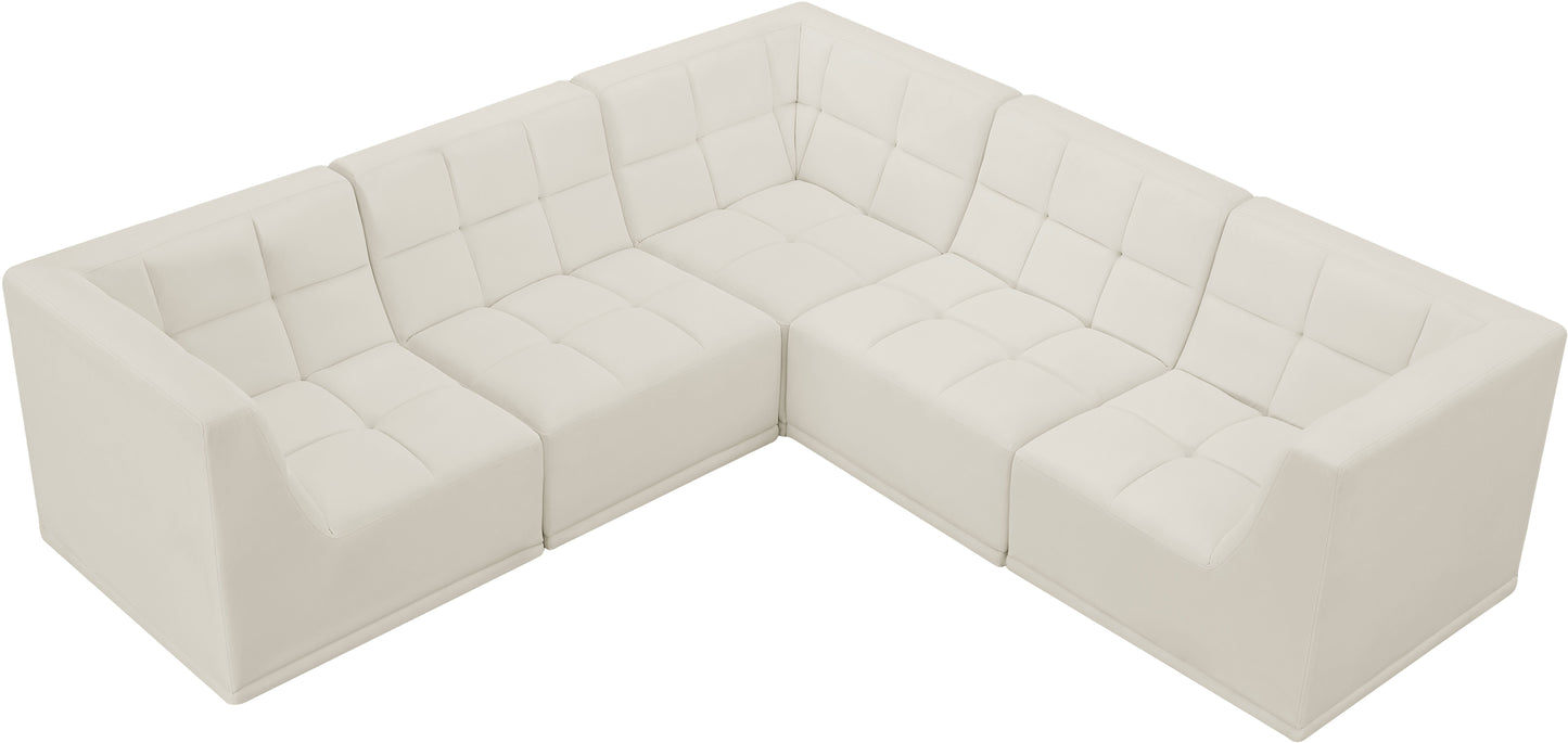 Relax - Modular Sectional 5 Piece - Cream - Modern & Contemporary