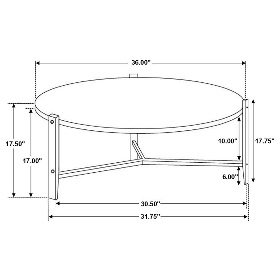 Tandi - Round Coffee Table Faux Marble - White And Black