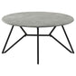 Hadi - Round Coffee Table With Hairpin Legs - Cement And Gunmetal