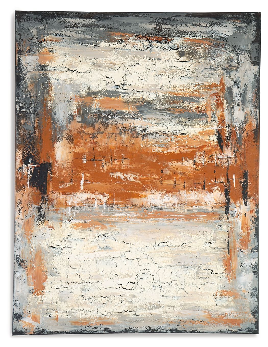 Carmely - Gray / White / Orange - Wall Art