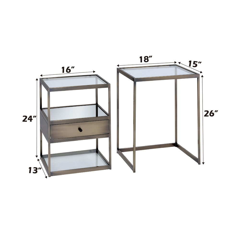 Enca - Coffee Table - Antique Brass & Clear Glass