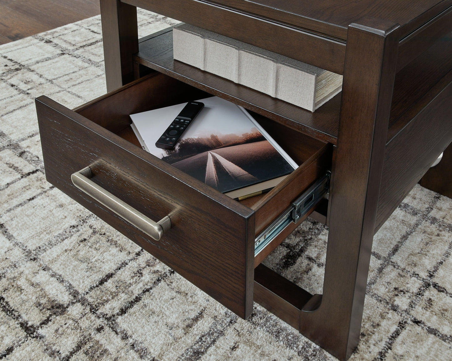 Breckington - Dark Brown - Square End Table