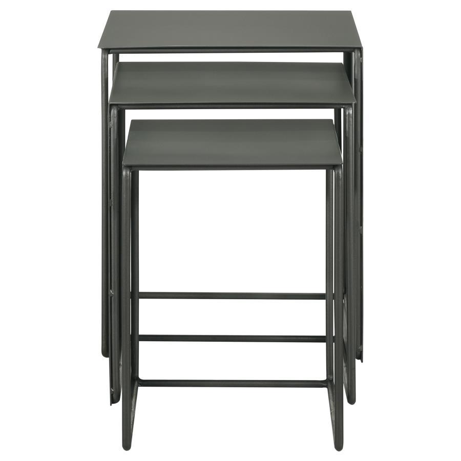 Imez - 3-Piece Rectangular Metal Nesting Table - Grey