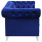 Bleker - Tufted Tuxedo Arm Loveseat - Blue